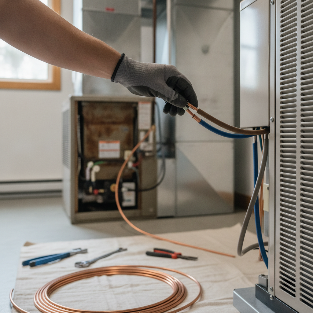HVAC System Replacement no peoples faces just hand